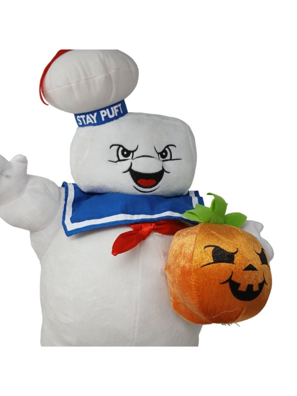Ghostbusters Stay Puff Marshmallow Man Plush Holding Pumpkin 21" Gemmy #MS-top - Picture 9 of 11